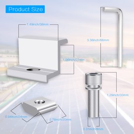 Zocipro Pack of 10 Solar Panel Brackets 30 mm, Solar Panel Edge Clamp Brackets, Solar End Clamp Adjustable Solar Panel, Mounting Solar Panel for Solar Panel, Holder Solar Panel, for Module Height