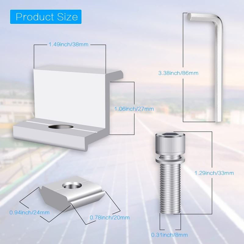 Zocipro Pack of 10 Solar Panel Brackets 30 mm, Solar