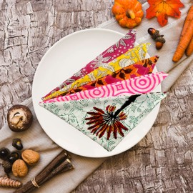 Pack of 10 Christmas Napkins Kitchen Cotton Table Napkins Washable for Family Dinners Cocktail Party Wedding Spring Autumn Christmas Thanksgiving 16 x 16 Inch