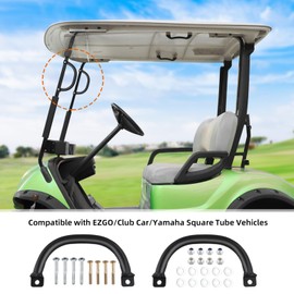 Roykaw Golf Cart Grab Handle Roof Struts Handle Universal Compatible with EZGO/Club Car/Yamaha Square Tube Vehicles, Easy Installation, Set of 2