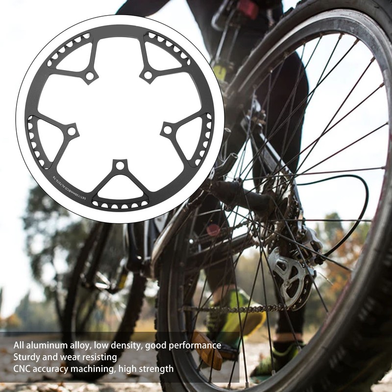 58T Bike Chainring All Aluminum Alloy Low Density Sturdy Anodized