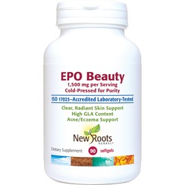 NEW ROOTS HERBAL EPO Beauty - 500 mg - Clear, Radiant Skin Support - High GLA Content - 90 Softgels