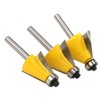 Bestgle 3pcs 1/4" Shank Chamfer & Bevel Edging Router Bit