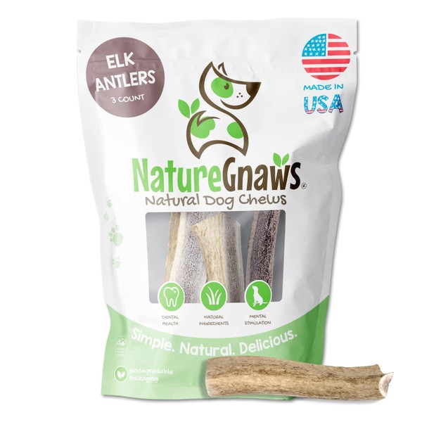 Nature Gnaws Elk Antlers for Large Dogs - Premium Natural