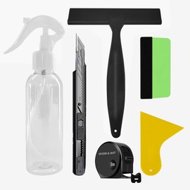 Lmlpt Window Tint Kit Window Film Installation Tools, 6 Pieces Complete Application Tools for Home Car Glass Vinyl Film Tool Kit Protective Tinting Kit with Spray Bottle, Squeegee, Knife, Tape Measure