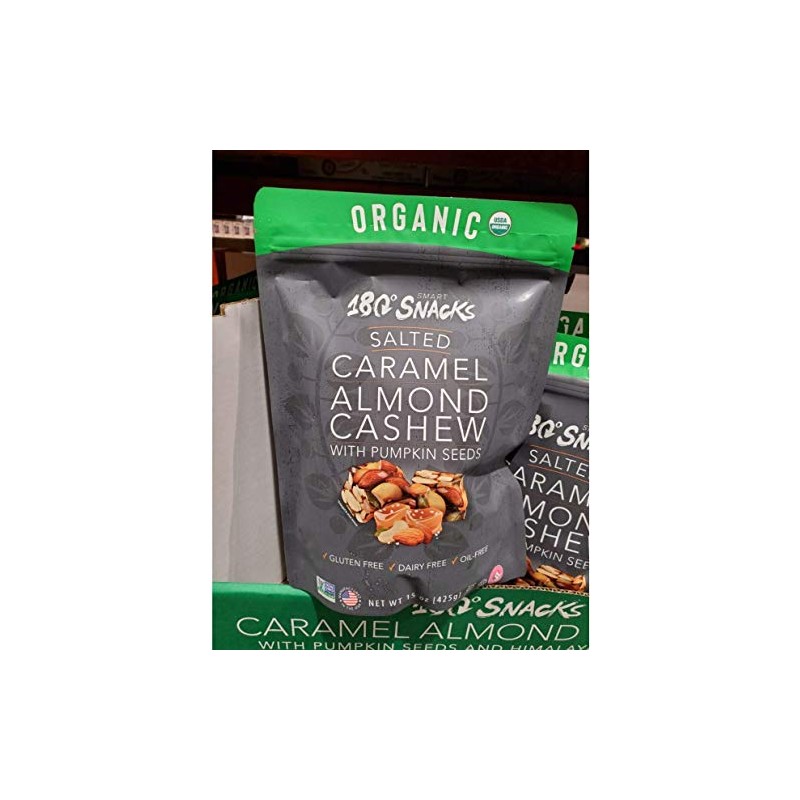Organic 180 Snacks Salted Caramel Almond Cashews With Pumpkin Seeds