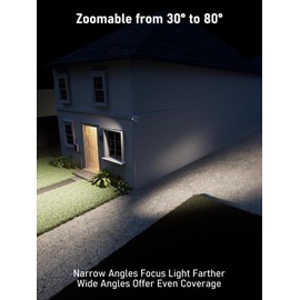 LEONLITE 25W LED Security Light Adjustable, Motion Sensor Flood Lights Outdoor, 30°-80° Beam Angle, Dual-Head Security Light, Wet Location, 5000K Daylight, ETL Listed, White