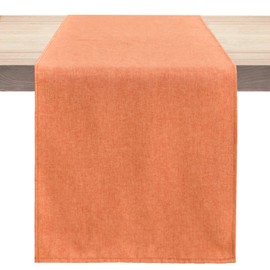 Winotic Table Runner 13 x 72 Inches Long, Cotton Linen Farmhouse Style Orange Table Linen for Kitchen Dining Coffee Table Parties Wedding Home Decor (Fall-Orange, 13” x 72”)