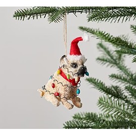 Party Pug Bottlebrush Christmas Ornament 1 Each