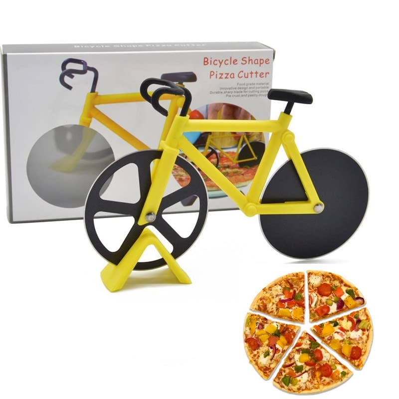Bicycle Pizza Cutter Wheel Non-stick Dual Cutting Wheels Stainless Steel