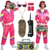 Mrsclaus 80s 90s Outfit for Men Women Jogging Suit Tracksuit
