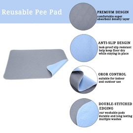 MBJERRY Washable Pee Pads for Dogs, Reusable Puppy Training Whelping Pad, Waterproof Fast Absorption Housebreaking Pads for Travel Potty, Non-Slip Leak-Proof Dog Pee Mats