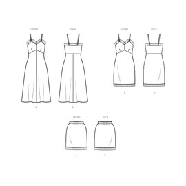 Simplicity Misses' and Women's Pullover Full Slips Sewing Pattern Kit by Madalynne Intimates, Code S9729, Sizes XS-S-M-L-XL, Multicolor