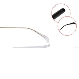 2 Pairs Sunglasses End Tips Eyeglass Ear Sock Pieces Tube Eyewear Anti-Slip Plastic Cement Comfort Replacement Tips Metal Eyeglass Legs (Transparent)