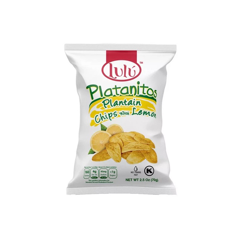 Lulu Platanitios Lemon Plantain Chips, 2.5 oz., 30 pk.