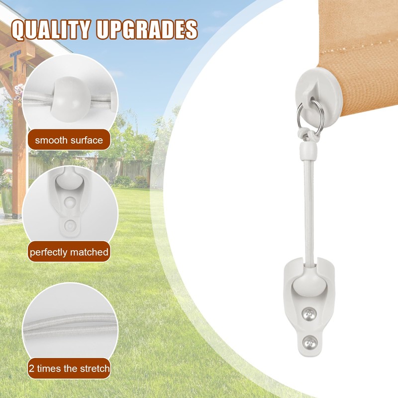 Seprochoo Replacement Shade Parts Bungee End Cap Kit, for Exterior