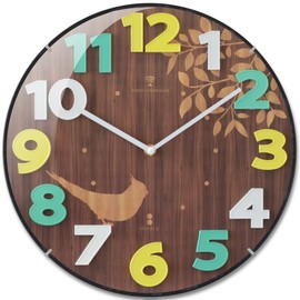 ottostyle.jp Domed Radio Wave Wall Clock Automatic Reception Analog Quiet Interior Silent Movement Art (Parakeet)