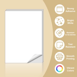 Sticker Paper, BESTEASY 8.5" x 11" Full Sheet Label Stickers for Laser Inkjet Printer, Self Adhesive Printer Paper Shipping Labels, White Matte Mailing Label Stickers (100 Sheets,100 Labels)