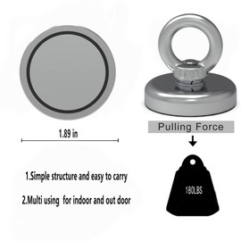 180lbs High Power Fishing Magnet, Large Magnet Fishing Kit, Super Powerful Magnets with Rare Earth Neodymium for River, Magnetic Fishing, Indoor, Outdoor, Strong Magnets