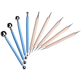 AKORD 9 Pieces Ball Stylus Tools Dotting Sculpting Modeling Tools Clay Ceramics Pottery Carving Modelling Tool Embossing Sculpting Set