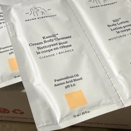 Drunk Elephant Lot of 4 - Drunk Elephant Kamili Cream Body Cleanser+Sili Body Lotion .33oz Ea H