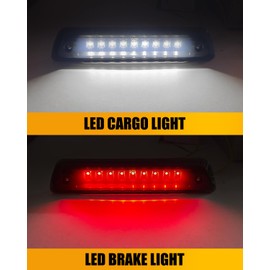 LESAUCE 2025 Upgraded Third Brake Light Smoked Compatible with 2009-2014 Ford F150 3rd Brake lights, Rear Cab Brake Light, High Mount Brake Light with Seal Gasket, IP67 Waterprooof