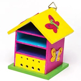 Baker Ross AF505 Wooden Bug House Craft Kits (Pack of 2) Bughouses to Paint and Decorate, 11.5 x 10 x 8.5 cm