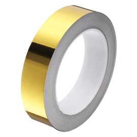 HARFINGTON Floor Tiles Gold Foil Lines Metallic Mirror Tape 0.98" x82 Ft Ft Self Adhesive Decor Floor Wall Seam Sticker Waterproof Gap Sealing Tape for Kitchen Bathroom Cabinet