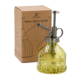 OFFIDIX Plant Mister, Small Watering Can Indoor 6.3" Tall Vintage Plant Spritzer Watering Can, Succulent Watering Bottle with Plastic Top Pump Glass Spray Bottle for Indoor Potted Plants (Olive Green)