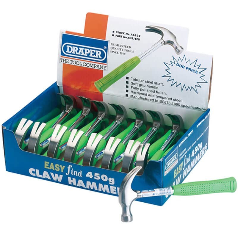 Draper 78432 450g Steel Shaft Easyfind Hammer