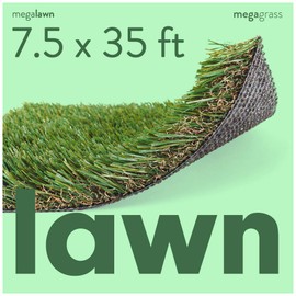 MEGAGRASS 5 x 8 Feet Artificial Grass Mat for Lawn/Deluxe Realistic Synthetic Turf Rug [Thick Carpet of Fake Grass Patch Pads for Outdoor, Landscaping, Pets, Dogs, Puppy Potty, and Backyard]