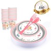 Floral Pink Baby Shower Paper Plate, Baby Shower Plates Cups