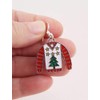 Tacky Red and White Ugly Christmas Sweater Metal Earrings with