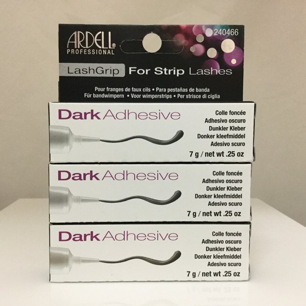 Ardell Lashgrip Adhesive, Dark 0.125 Ounce 3 PACK For Strip Lashes
