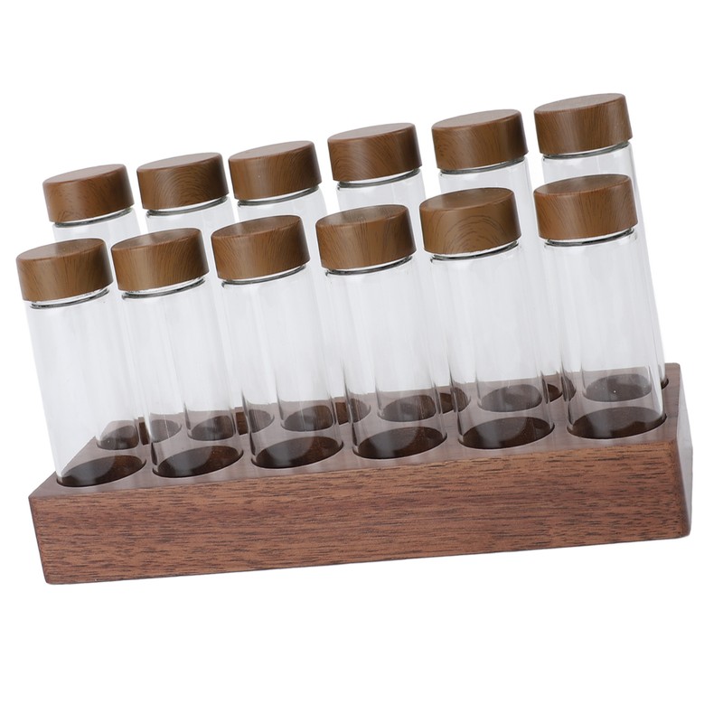 12pcs Coffee Bean Storage Tubes Glass Sealed Dosing Coffee Bean
