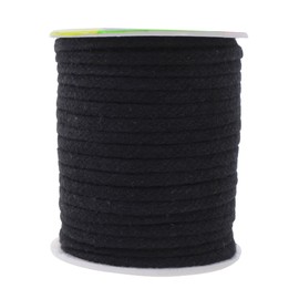 Mandala Crafts - Cordón plano negro con cordón de repuesto, 3/16 pulgadas, 20 yardas, color negro, suave, cordón de algodón, cordón de ajuste con capucha, pantalones deportivos de repuesto con cordón