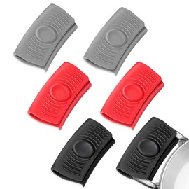 DWFEYOI 6 Stück Silikon Topfgriffe,Silikongriffe für Töpfe,Silikon Helfen Griff Halter, Hitzebeständig Griffhalter, rutschfest Hitzebeständig Topfgriff Schutzhülle Für Gusstöpfe