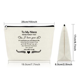 Sazuwu Niece Gift From Auntie Aunt to My Niece Makeup Bag Christmas Birthday Graduation Gifts for Teen Girls Nieces Wedding Gifts for Adult Nieces from Auntie Cosmetic Bag Travel Make Up Pouch