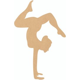 Gymnast Handstand MDF 5" Cutout, Unfinished Wood MDF 1/8" Blank Sports Craft