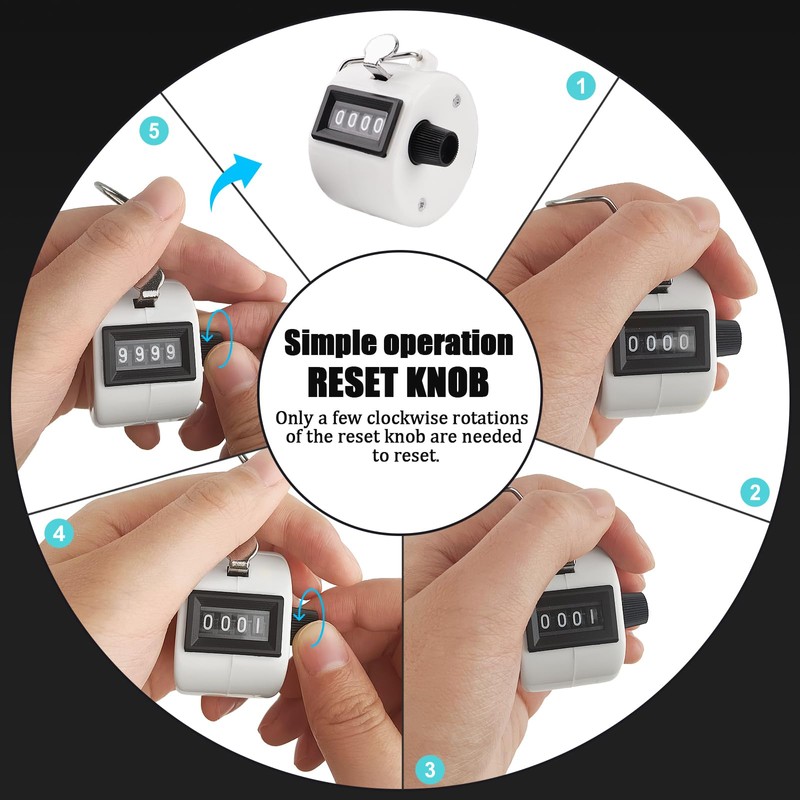 BGJRBY 3 Pack Hand Tally Clicker Counter 4 Digit Display
