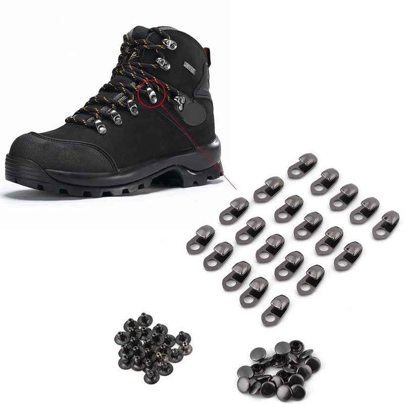 20pcs/set Boot Hooks, Lace Fittings With Rivets for Repair/Camp/Hike/Climb Accessories