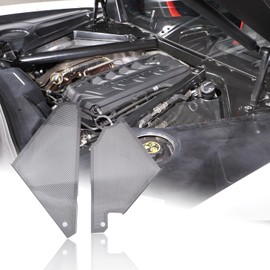 Suetlcoity Engine Compartment Cover Trim Compatible with Corvette C8 Stingray 2020-2024,Leak Proof Side Panel Trim Kit (Stainless Steel Bright)