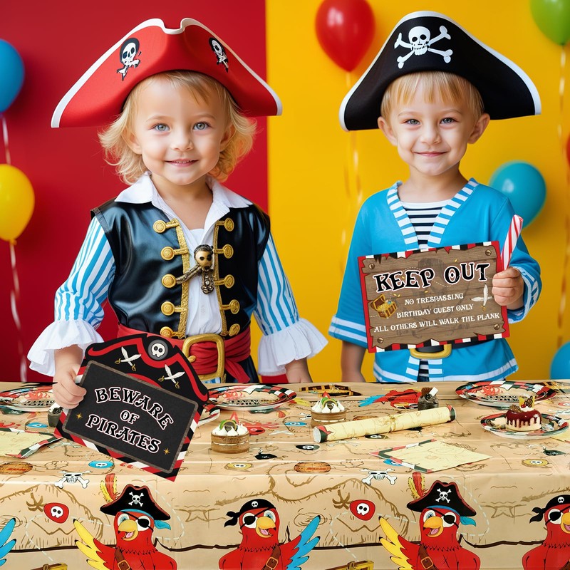 WERNNSAI Pirate Party Tablecloth - 108' × 54'' Pirate Table