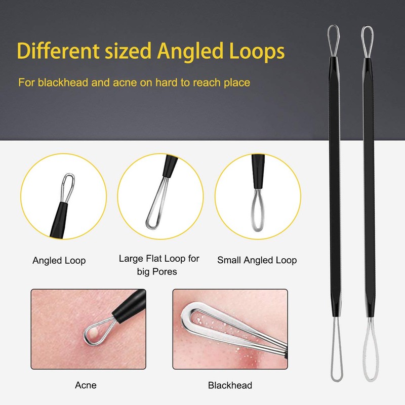 Pimple Popper Tool Kit - Boxoyx 10 Pcs Blackhead Remover