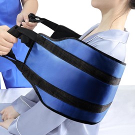 LOSCHEN 110 cm Transfer Strap, Transfer Patient Belt, Bed Transfer Care Cloth for Disabled, Elderly, Geriatric, Injured, Safe Transfer from Car, Wheelchair, Bed (Blue, Extra Wide)