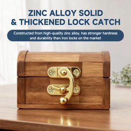 24 Pieces Thickened Solid Hasp Latches Locks Hooks, Antique Vintage Decorative Hasp Latches with Screws for Jewelry Box Wooden Cabinet Door, Cat Door Gate, Zinc Alloy (Golden-24pieces)