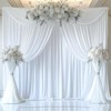 10ftx12ft Wrinkle Free White Backdrop Curtain, 8 Panels 12FT Height