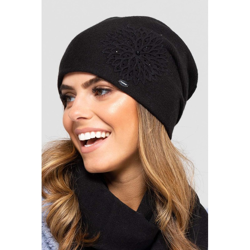 Kamea Saragossa Knitted Hat Women's Headwear Winter Patternless Thick Flower