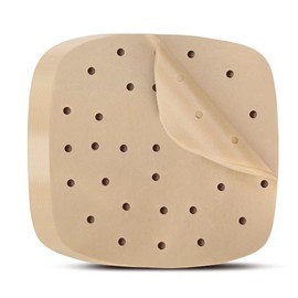 Air Fryer Parchment Paper Liners: 200PCS 8.5 inch Square Perforated parchment paper for Air Fryer, Premium Bamboo Steamer Liner for Air Fryers Baking Cooking Oven