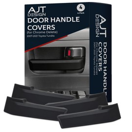 AJT DESIGN Car Door Handle Cover For Toyota Tundra (2007-2021) | Car Door Handle Cover For Chrome Delete | ABS Plastic Front & Back Interior Car Door Handle Cover| Simply Snap On | Black | Made In USA